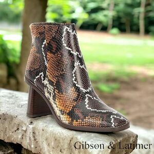 Gibson & Latimer VINA Snake Embossed Leather Boots